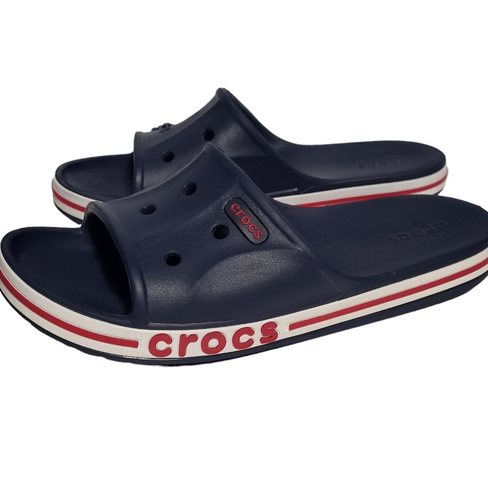 Crocs Unisex Sandal Bayaband Slide Size 8M/10F Blue Slip On Comfort Sandal. - Picture 5 of 8